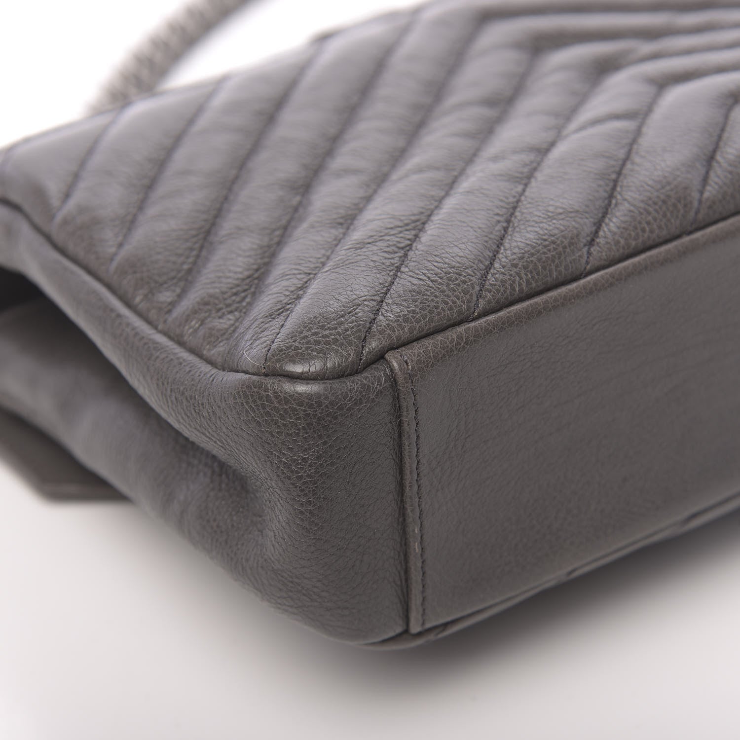 Saint Laurent Matelasse Chevron Monogram Medium College Bag Gray 20 of 23