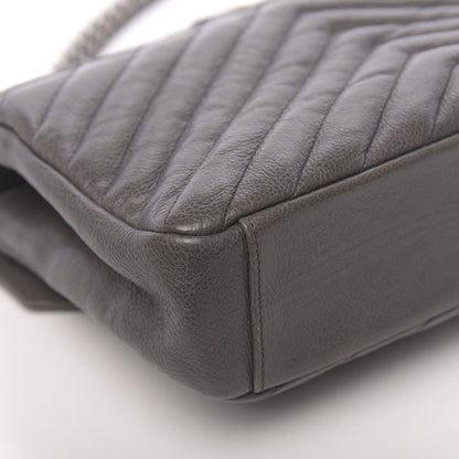 Saint Laurent Matelasse Chevron Monogram Medium College Bag Gray 20 of 23