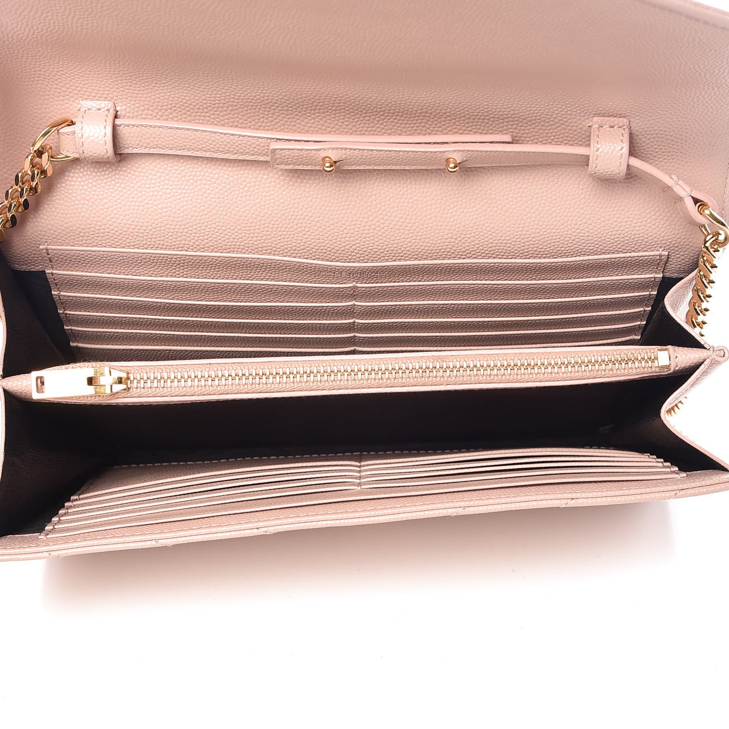 Grain De Poudre Matelasse Chevron Monogram Chain Wallet Rose Antic