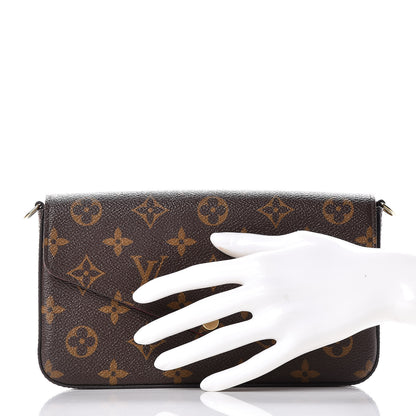 Louis Vuitton Monogram Pochette Felicie Chain Wallet Fuchsia 2 of 11