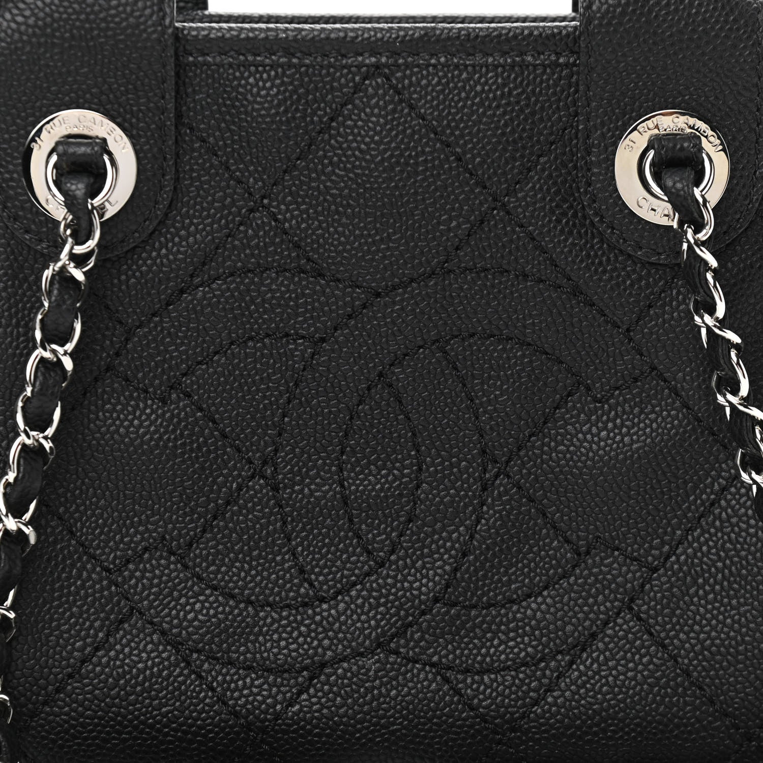 Chanel Caviar Quilted Small Deauville Bowling Bag Black 8 of 13
