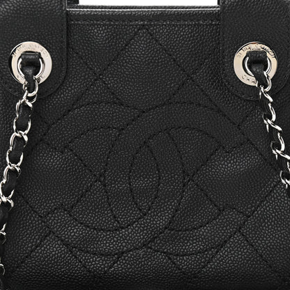 Chanel Caviar Quilted Small Deauville Bowling Bag Black 8 of 13