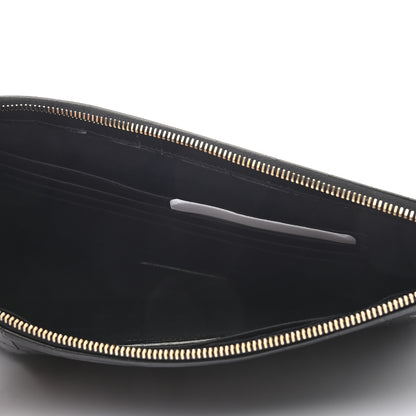 Saint Laurent Calfskin Crocodile Embossed Tablet Pouch Black 5 of 6
