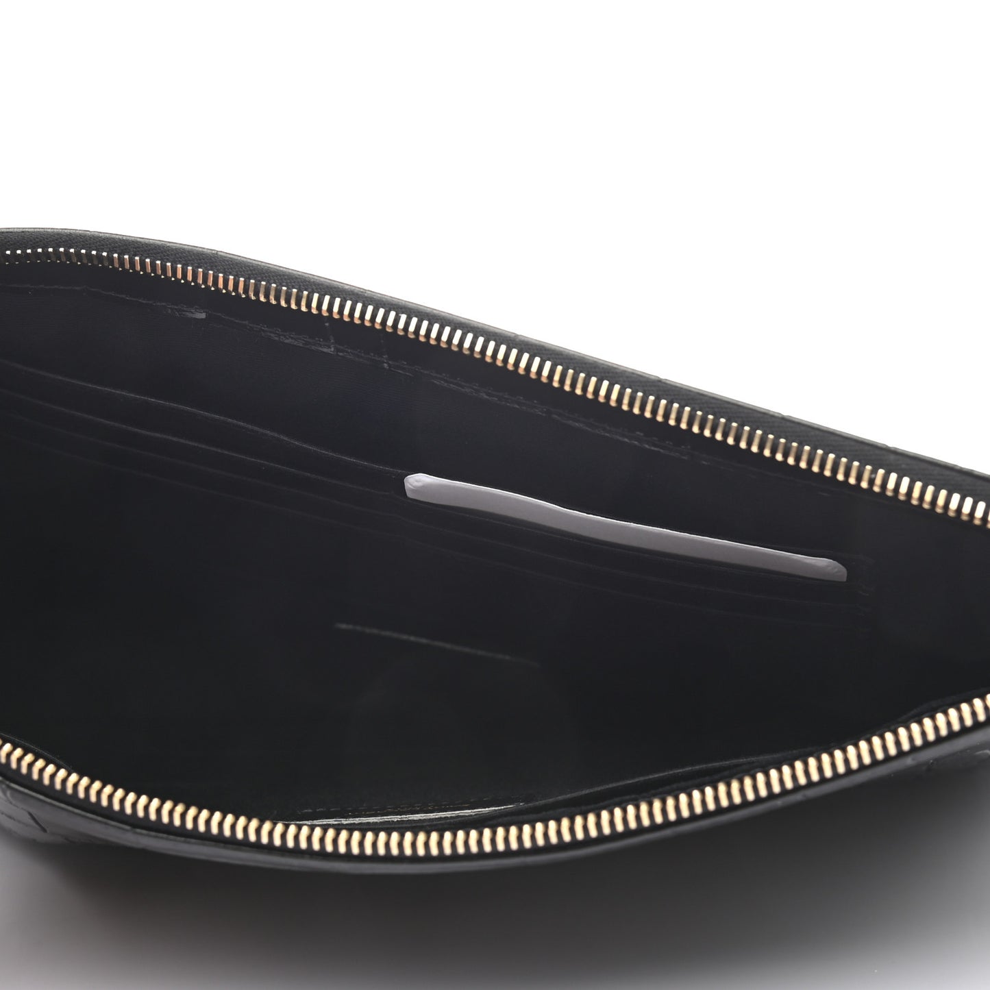 Calfskin Crocodile Embossed Tablet Pouch Black
