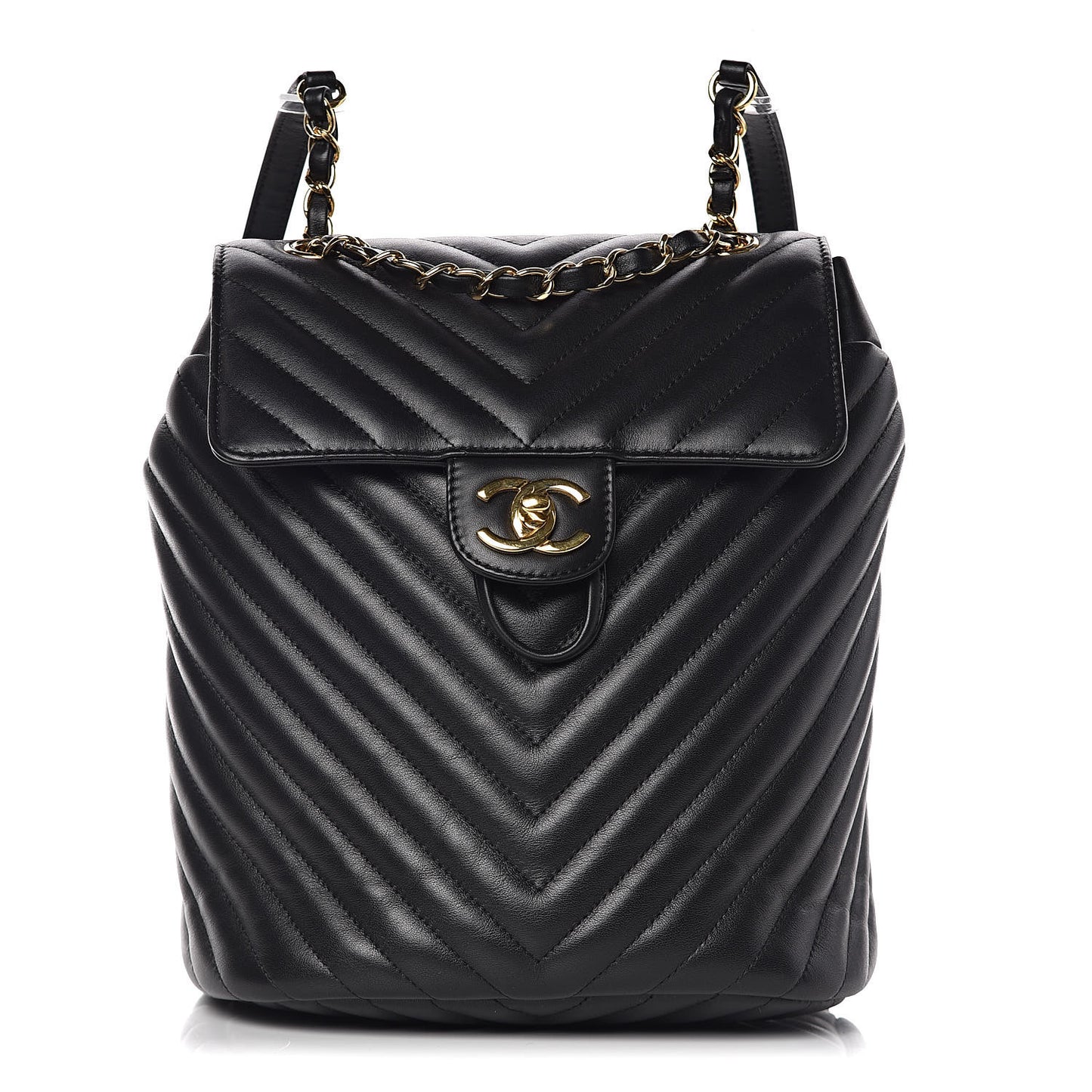 Lambskin Chevron Quilted Small Urban Spirit Backpack Black