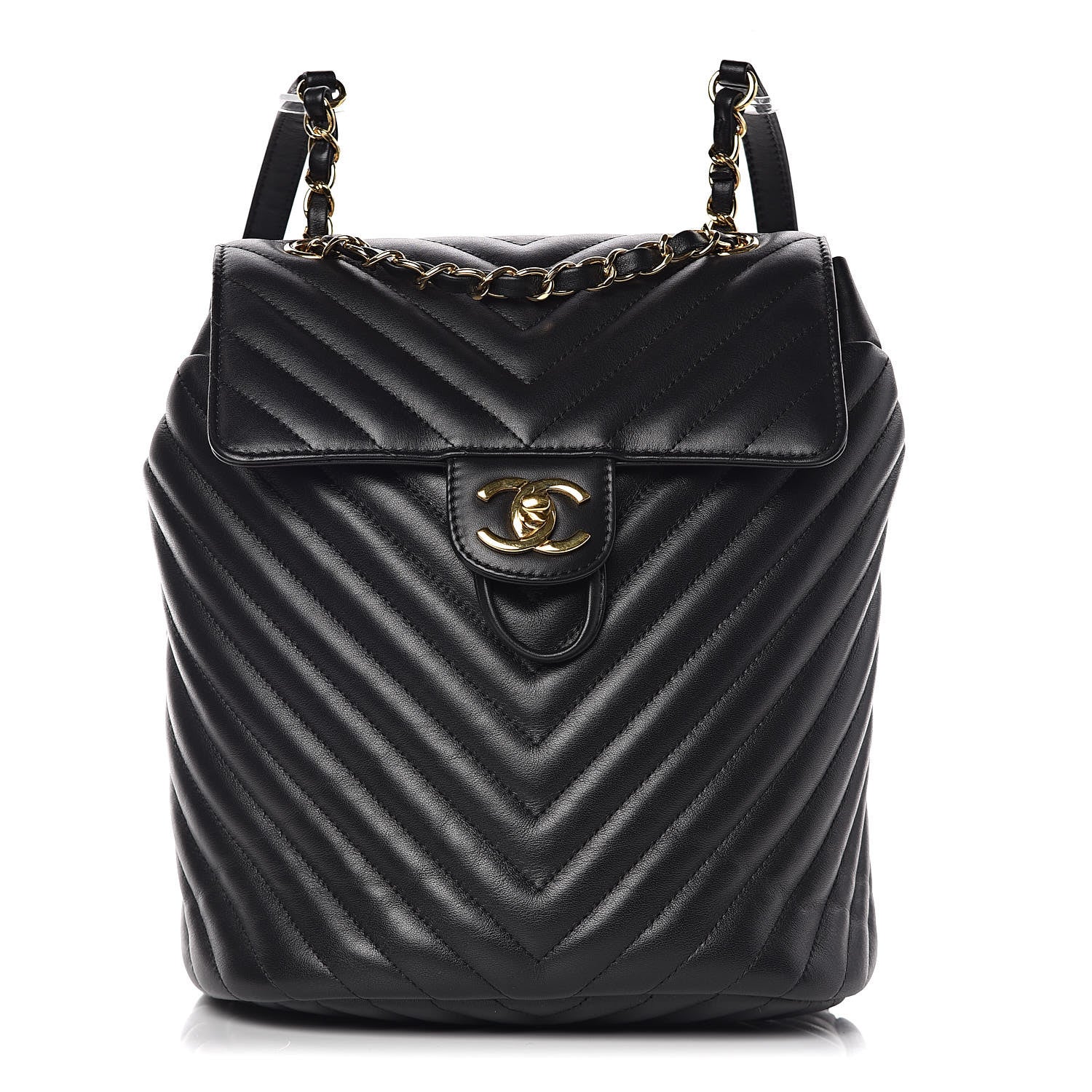Chanel Lambskin Chevron Quilted Small Urban Spirit Backpack Black 1 of 10
