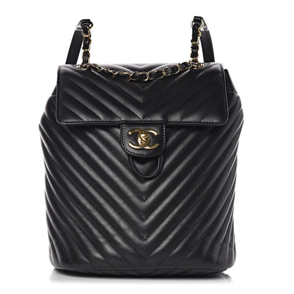Chanel Lambskin Chevron Quilted Small Urban Spirit Backpack Black 1 of 10
