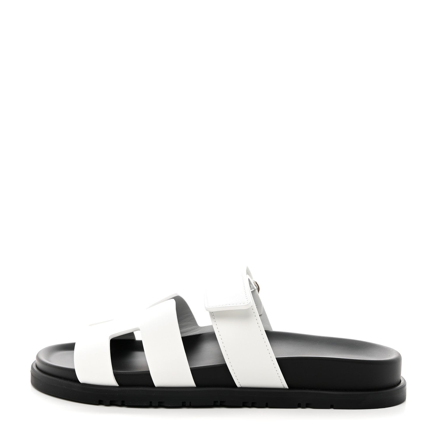 Hermes Calfskin Womens Chypre Sandals 38.5 White 1 of 9