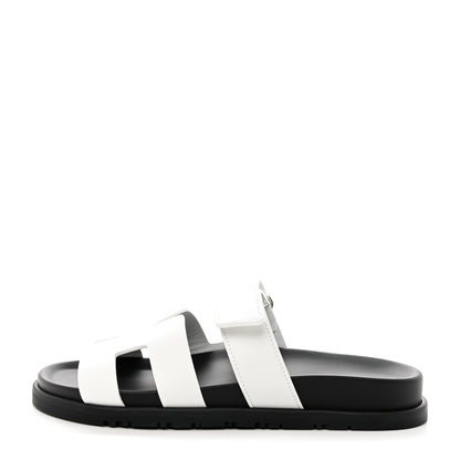 Hermes Calfskin Womens Chypre Sandals 38.5 White 1 of 9