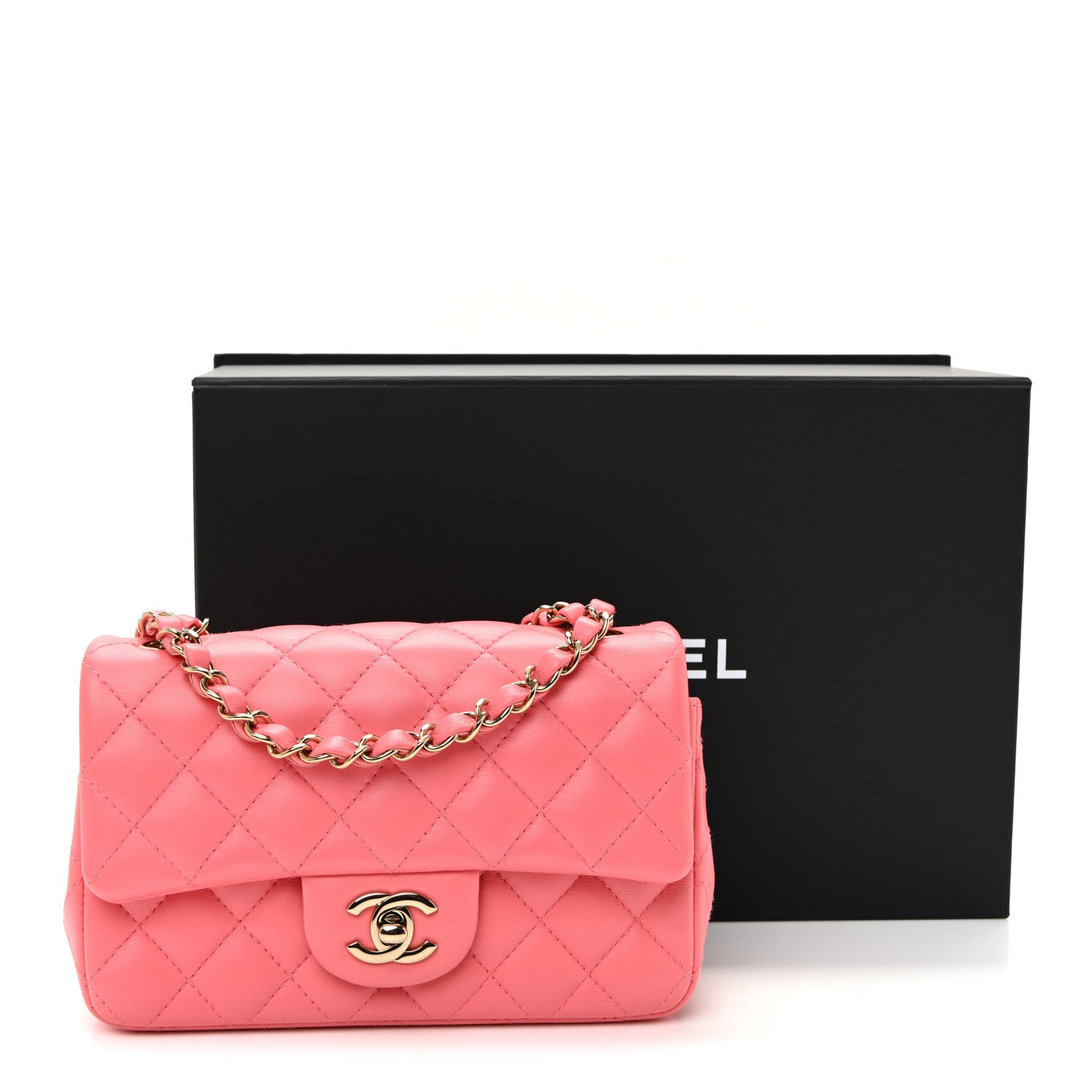 Chanel Lambskin Quilted Mini Rectangular Flap Pink 11 of 11