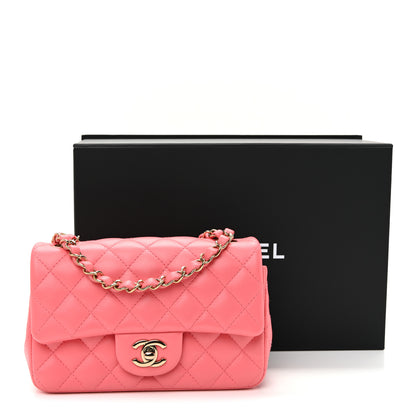 Chanel Lambskin Quilted Mini Rectangular Flap Pink 11 of 11