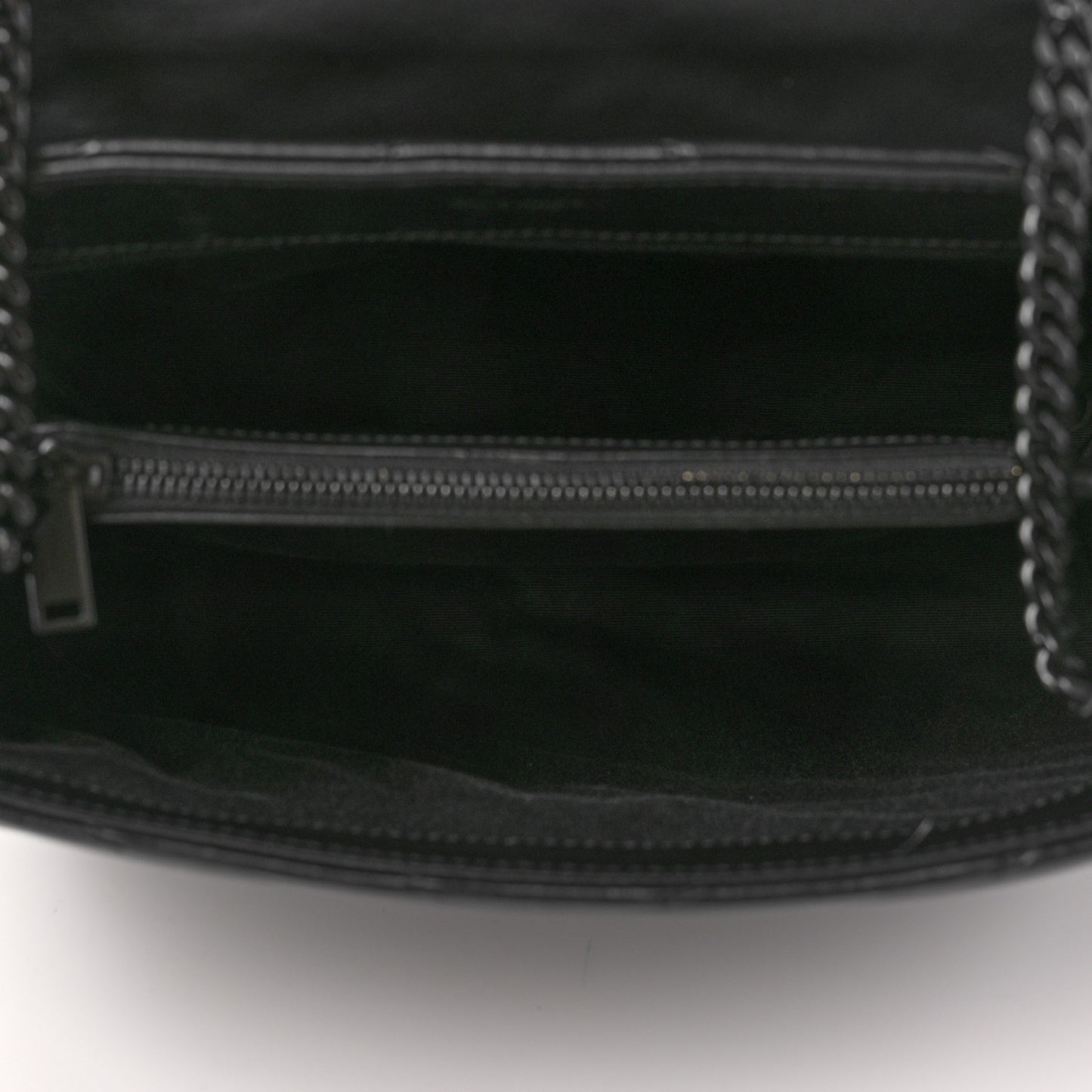 Calfskin Y Quilted Monogram Medium Loulou Chain Satchel Black