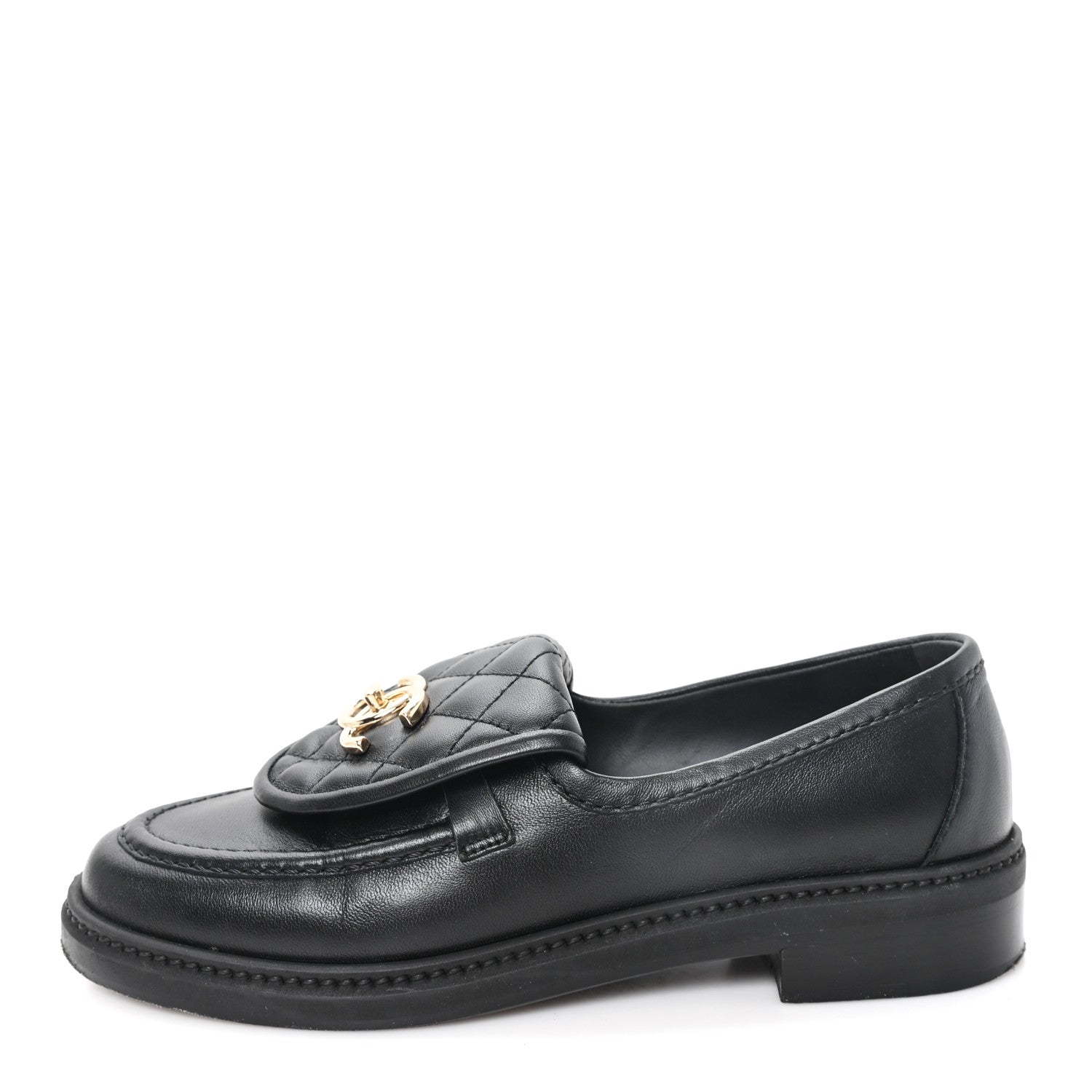 Chanel Lambskin Quilted CC Turnlock Loafers 36 Black 1 of 10
