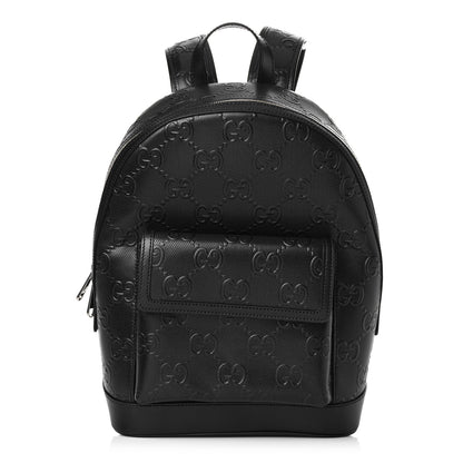Gucci Calfskin GG Tennis Embossed Backpack Black 1 of 9