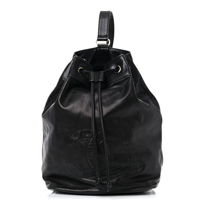 Chanel Lambskin Drawstring Sling Backpack Black 1 of 27