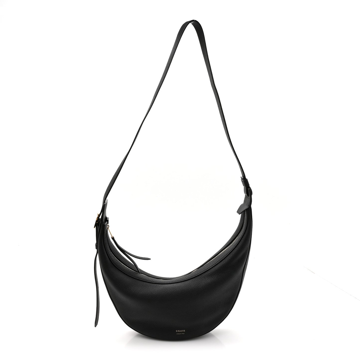 Pebbled Calfskin Augustina Hobo Black
