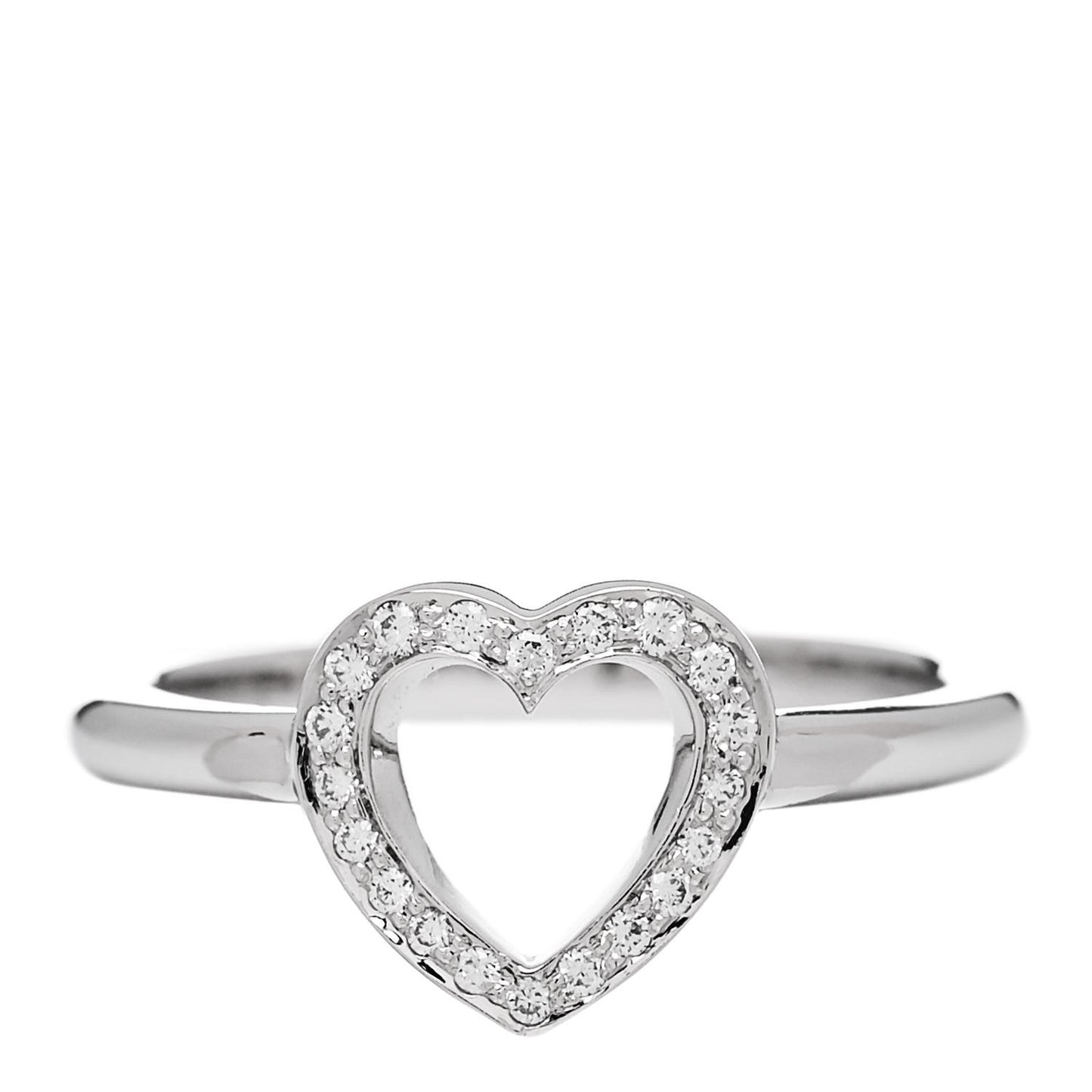Platinum Diamond Heart Ring 49 4.75