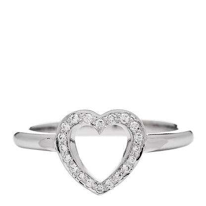Tiffany Platinum Diamond Heart Ring 49 4.75 1 of 6