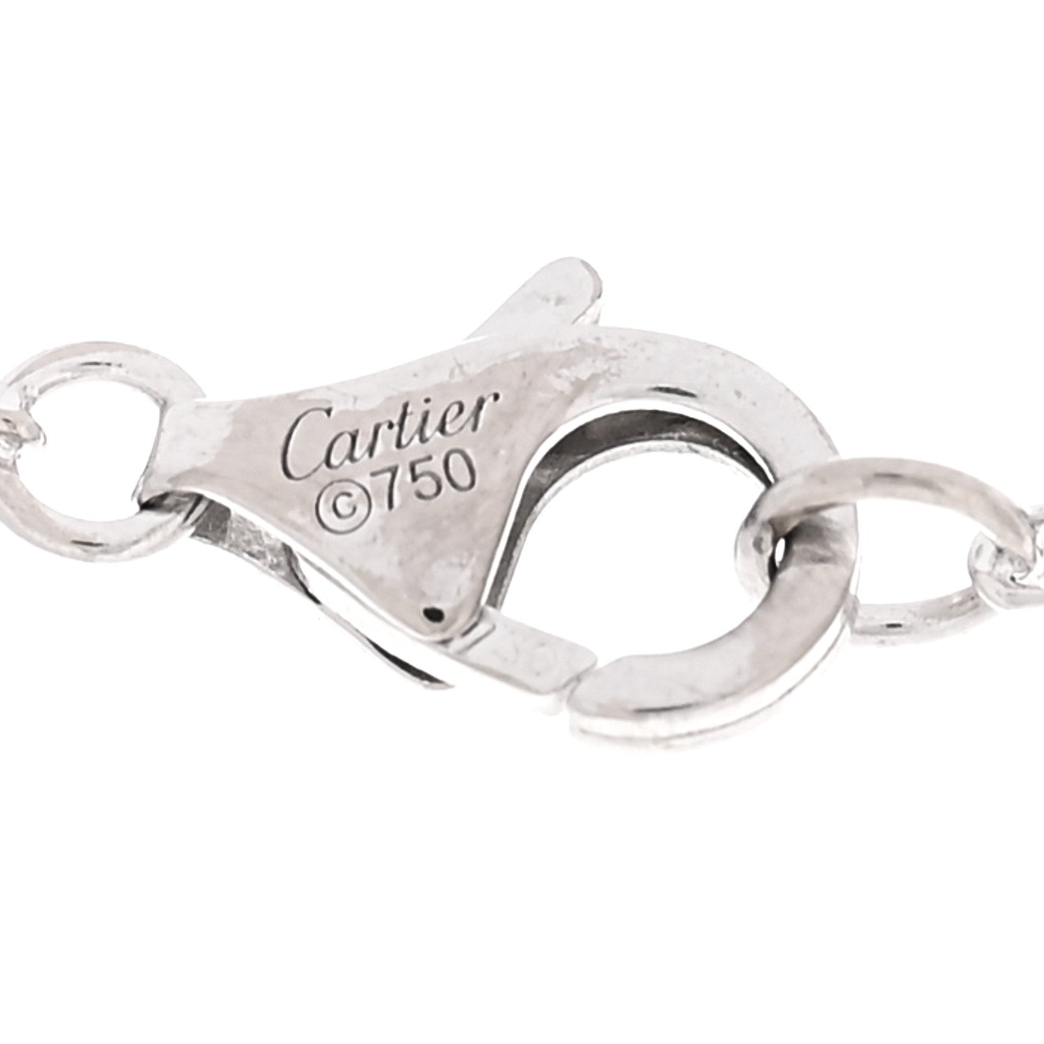 Cartier 18K White Gold Diamond Interlocking LOVE Paved Necklace 4 of 5