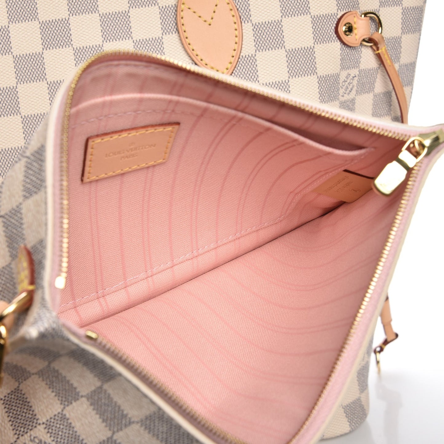 Damier Azur Neo Neverfull MM Rose Ballerine