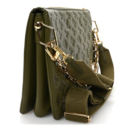 Louis Vuitton Lambskin Embossed Monogram Coussin MM Khaki 3 of 9