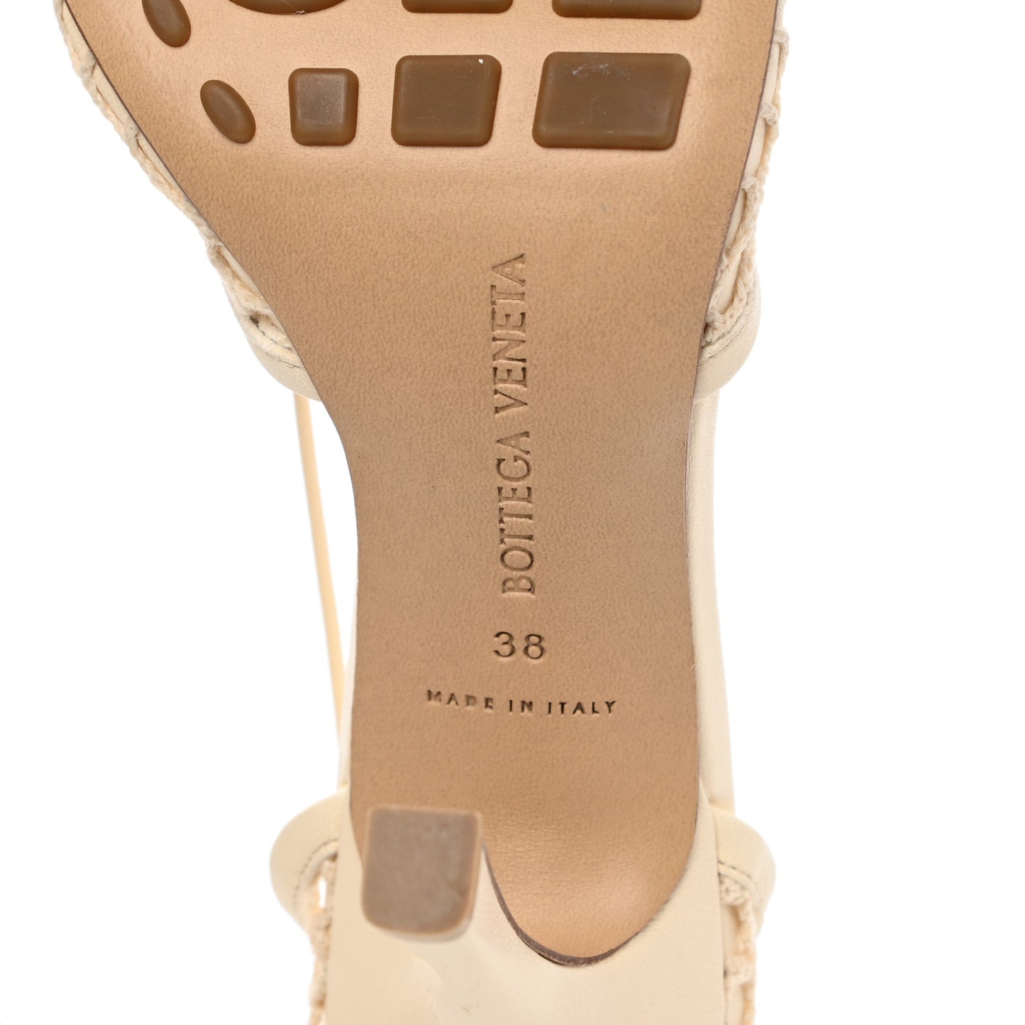 Mesh Nappa Stretch Ankle Tie Sandals 38 Toile