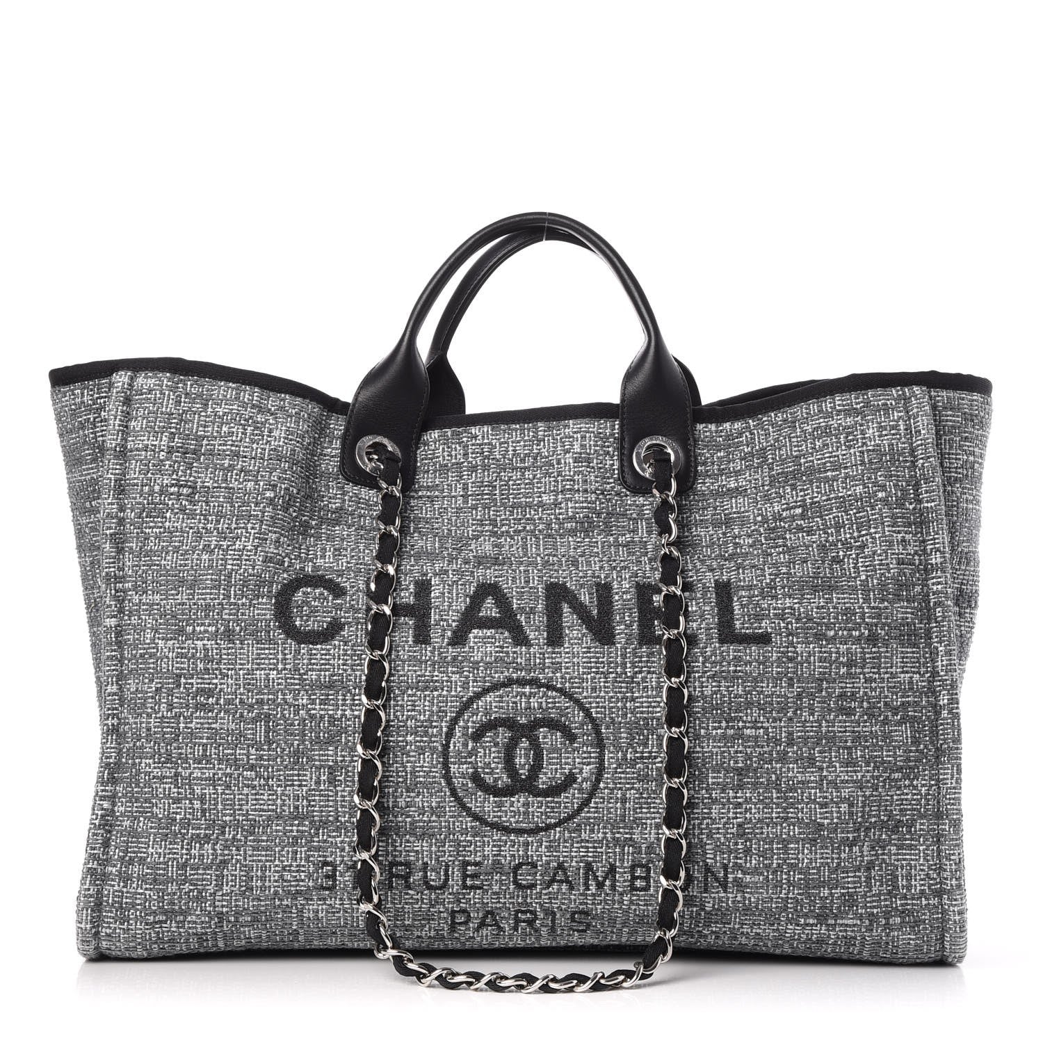 Chanel Canvas Large Deauville Tote Charcoal 1 of 8