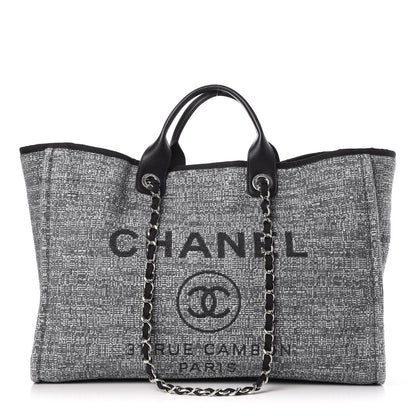 Chanel Canvas Large Deauville Tote Charcoal 1 of 8