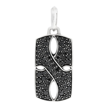 David Yurman Sterling Silver Black Diamond Armory Tag Pendant 1 of 3