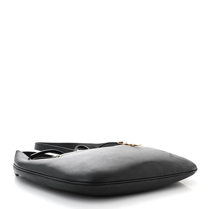 Saint Laurent Smooth Calfskin Paris VII Large Flat Hobo Black 5 of 15