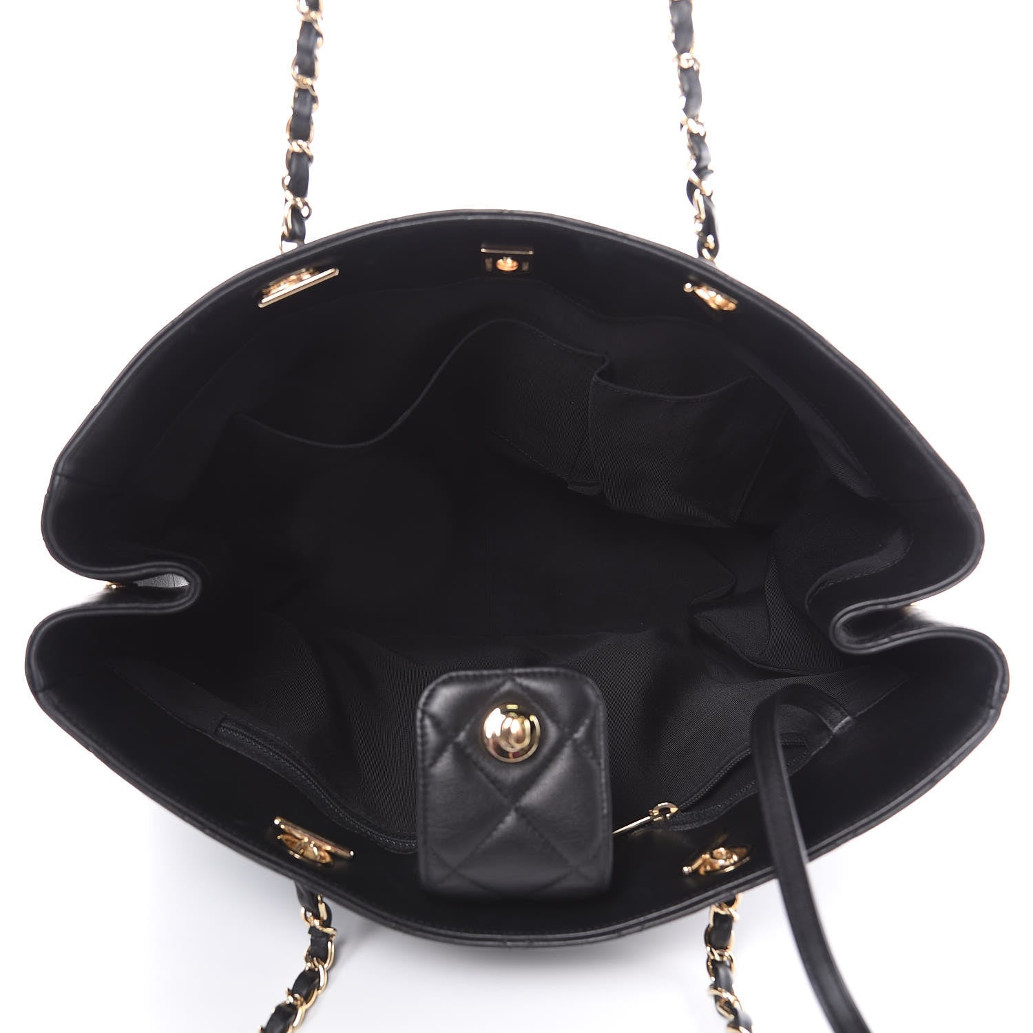 Chanel Calfskin Quilted Large CC Shopping Tote Black 5 of 11