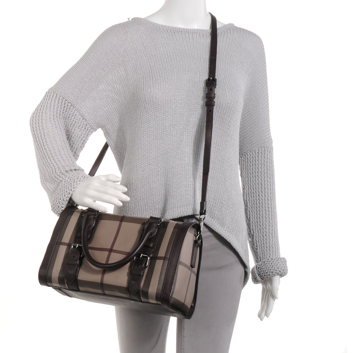 Smoked Check Bowler Bag Brown
