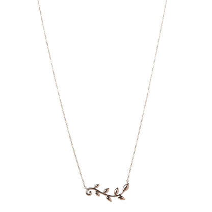 Tiffany 18K Rose Gold Olive Leaf Vine Pendant Necklace 1 of 6