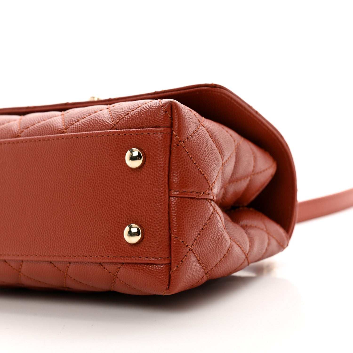 Chanel Caviar Quilted Mini Coco Handle Flap Dark Orange 10 of 10