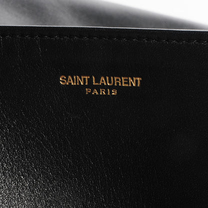 Saint Laurent Calfskin Suede Reversible Shopper Tote Noir Amarena 8 of 9