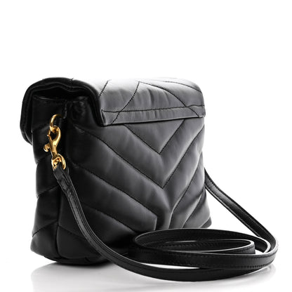 Saint Laurent Calfskin Y Quilted Monogram Toy Loulou Crossbody Bag Black 3 of 12