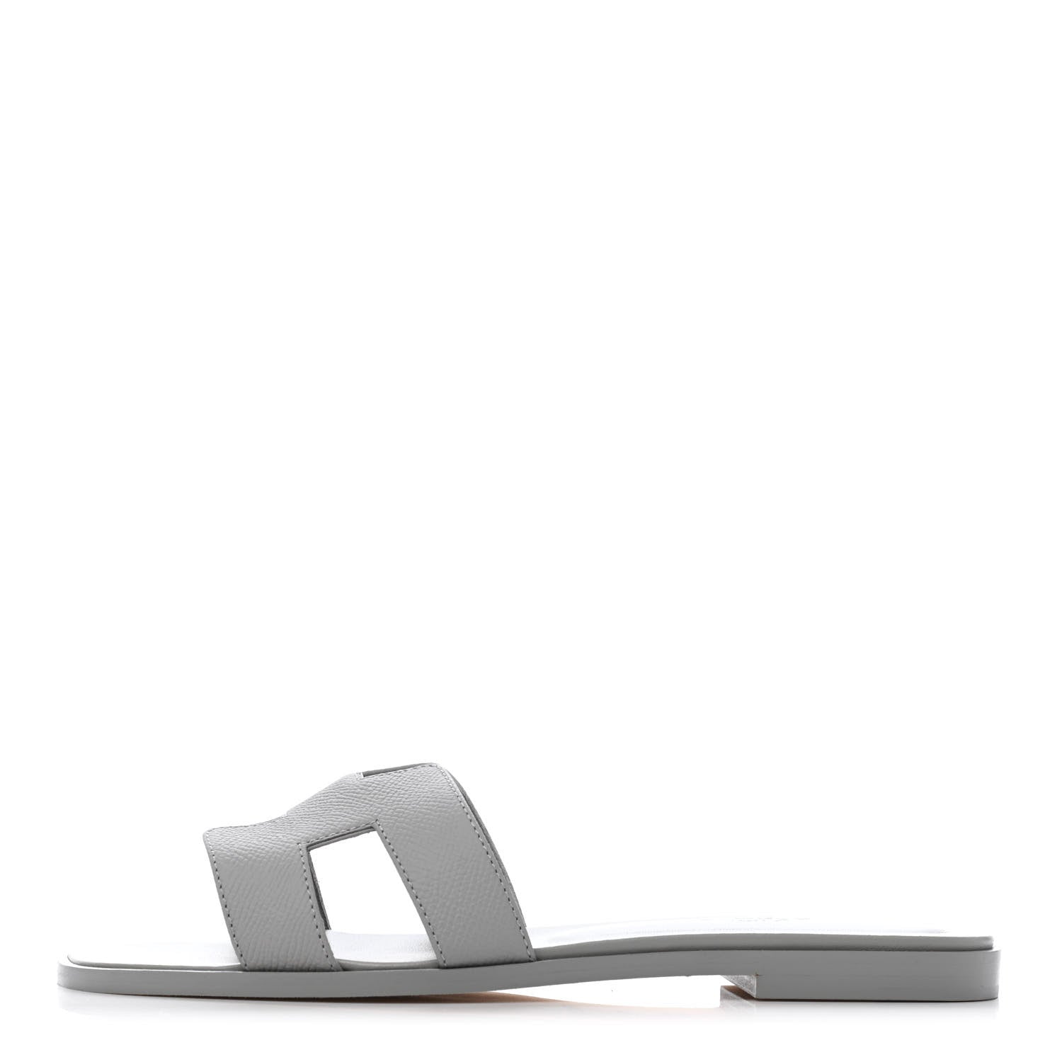 Hermes Epsom Oran Sandals 37.5 Bleu Glacier 1 of 4