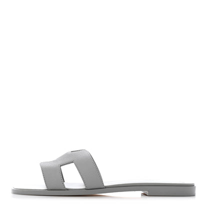 Hermes Epsom Oran Sandals 37.5 Bleu Glacier 1 of 4