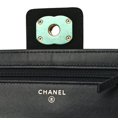 Chanel Lambskin Quilted Elegant CC Wallet On Chain WOC Navy Black 11 of 15