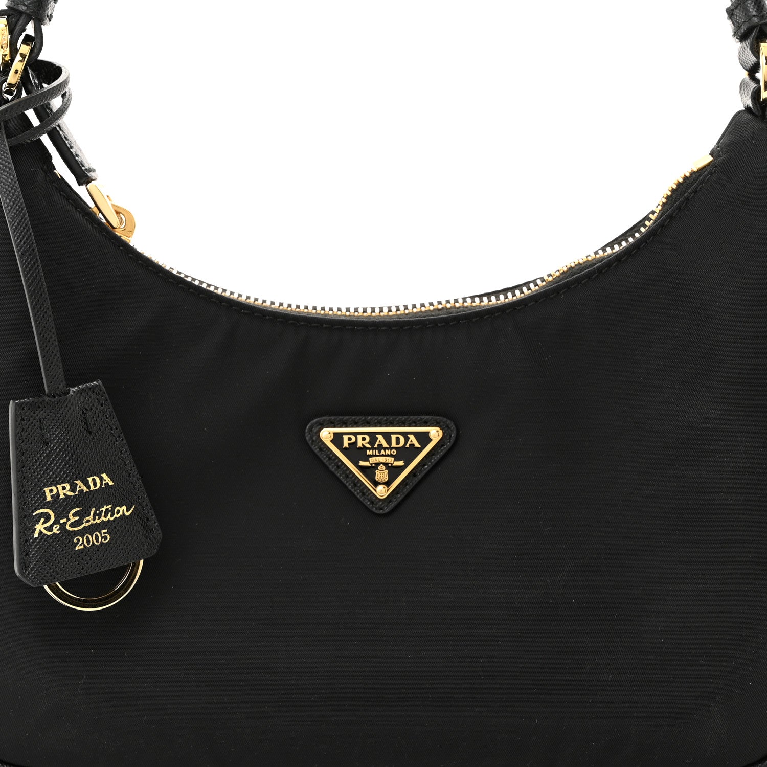 Prada Tessuto Nylon Saffiano Mini Re-Edition 2005 Bag Black 7 of 9