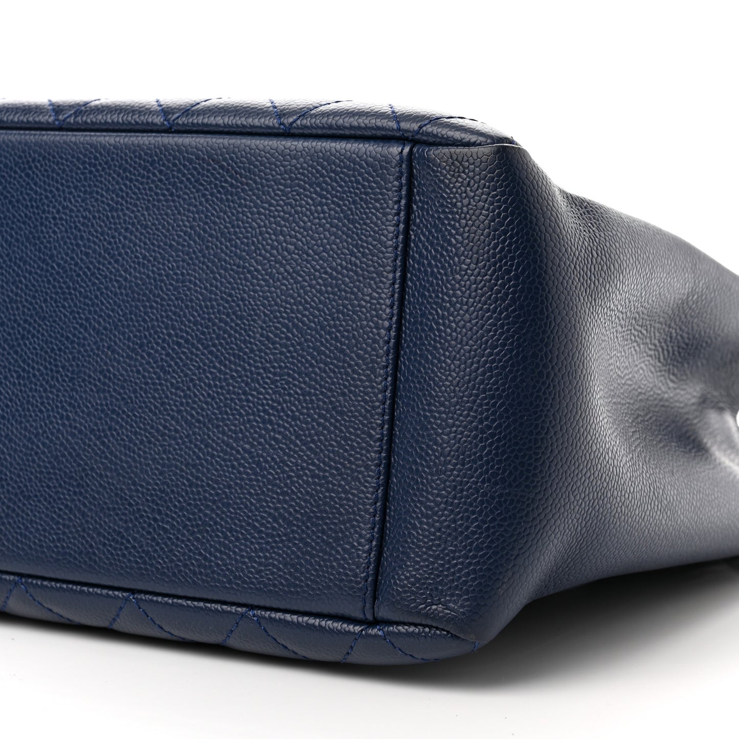 Caviar Quilted Grand Shopping Tote GST Dark Navy Blue