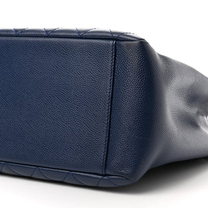 Chanel Caviar Quilted Grand Shopping Tote GST Dark Navy Blue 10 of 11