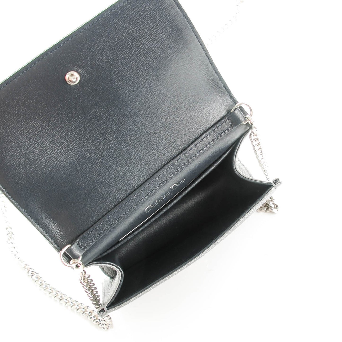 Metallic Grained Calfskin Baby Diorama Flap Bag