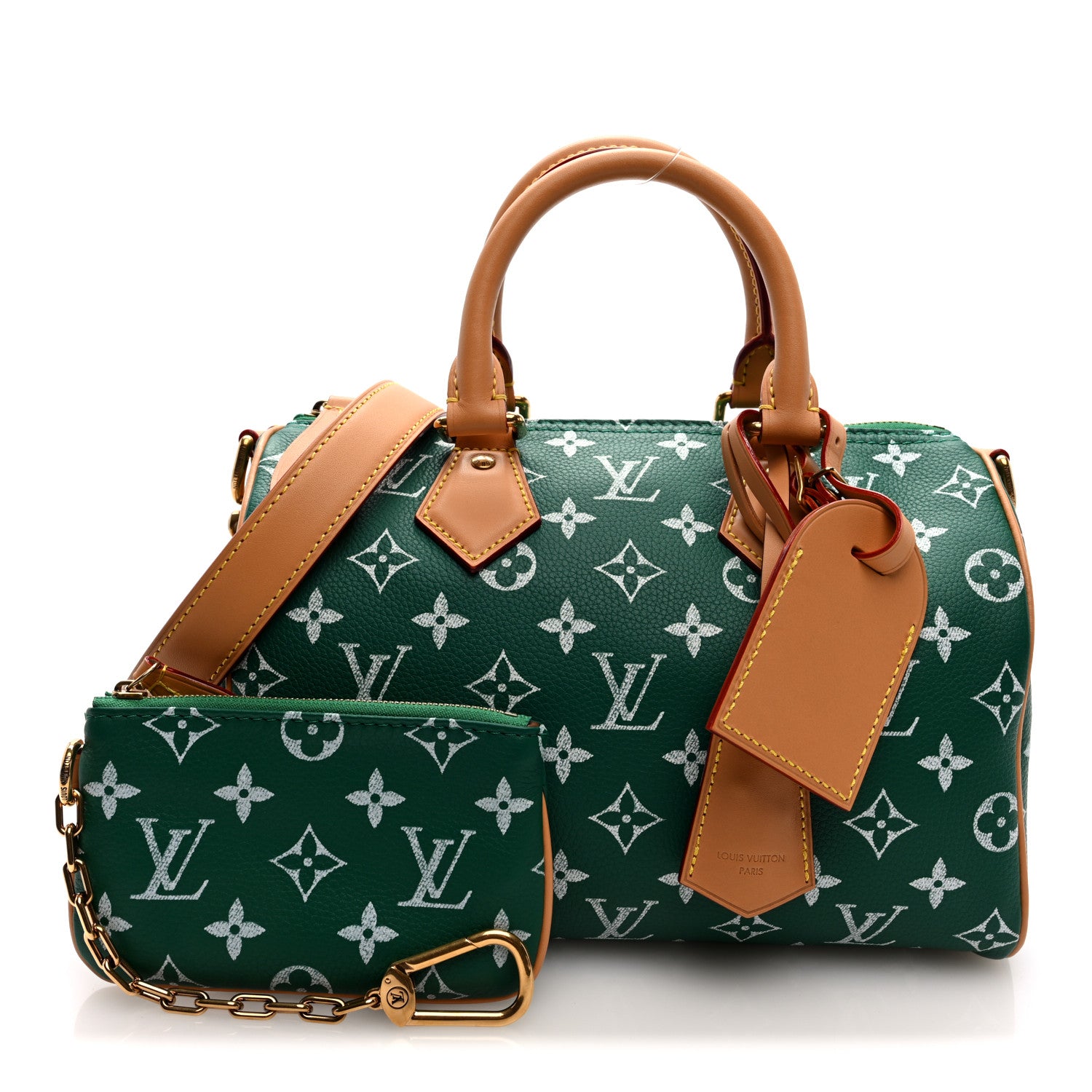 Louis Vuitton Calfskin Monogram Speedy P9 Bandouliere 25 Green 3 of 10
