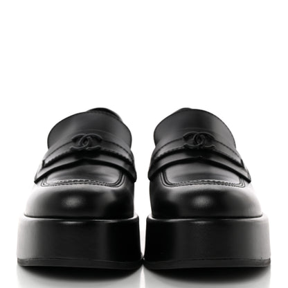 Chanel Calfskin CC Platform Loafers 37 Black 2 of 12