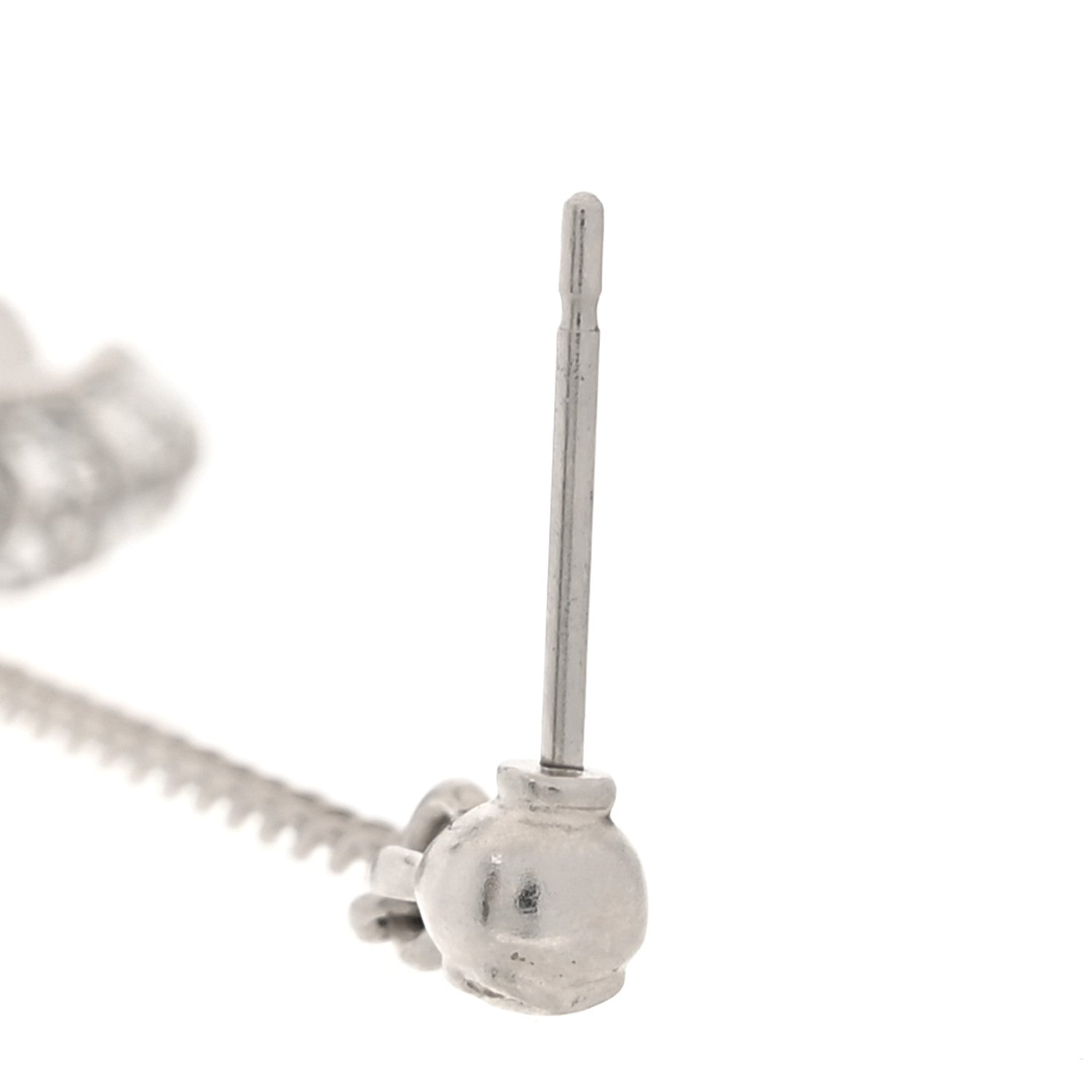 Chanel Baguette Crystal CC Drop Earrings Silver 4 of 4