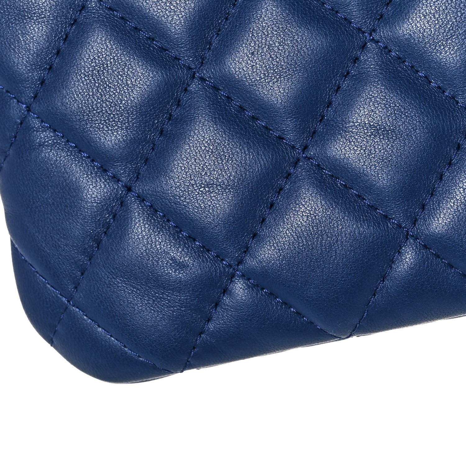 Chanel Lambskin Quilted Small Cosmetic Case Blue 11 of 11