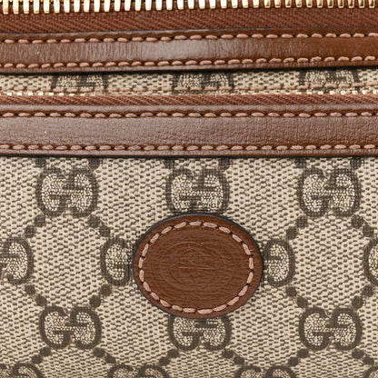 Gucci GG Supreme Monogram Textured Calfskin Retro Interlocking G Belt Bag Beige Ebony Brown Sugar 8 of 11