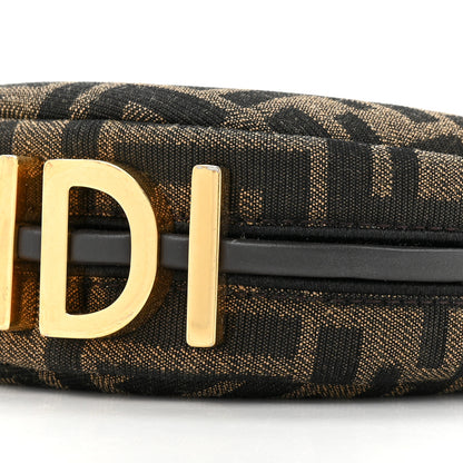 Fendi Fabric Jacquard FF 1974 Nano Fendigraphy Hobo Charm Tobacco Moro 9 of 10