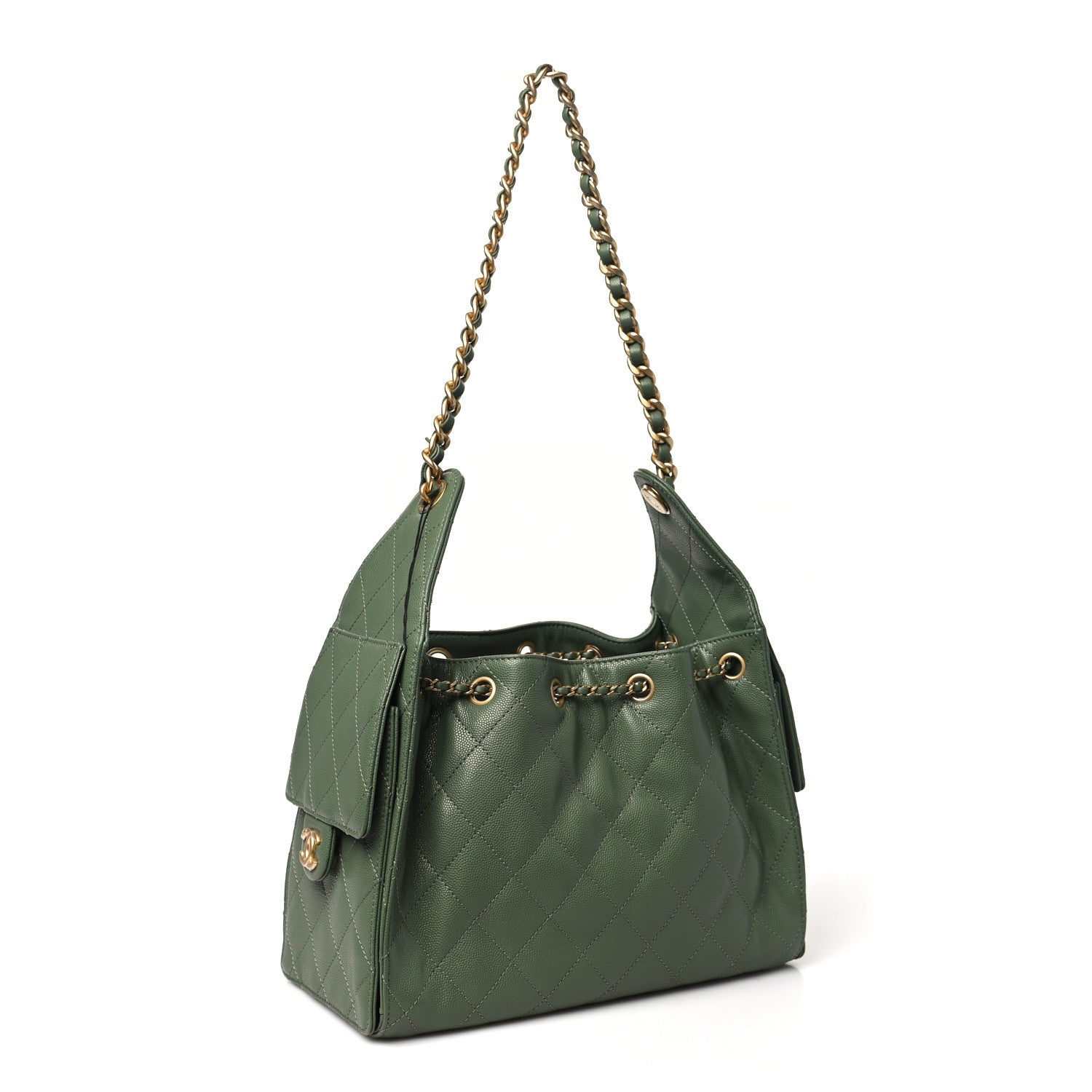 Chanel Caviar Quilted Small Chanel 25 Handbag Khaki 2 of 10